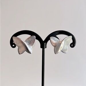 Vintage sterling silver contemporary butterfly earrings post back